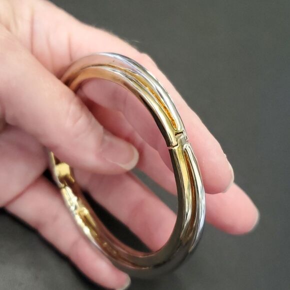 **Final Sale** Gold tone and silver tone bracelet - Picture 9 of 10